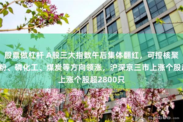 股票做杠杆 A股三大指数午后集体翻红，可控核聚变、钛白粉、磷化工、煤炭等方向领涨，沪深京三市上涨个股超2800只
