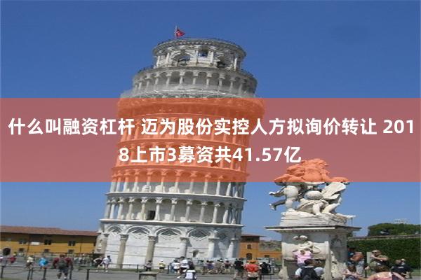 什么叫融资杠杆 迈为股份实控人方拟询价转让 2018上市3募资共41.57亿